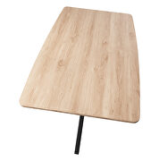 Maple wood rectangular wooden top and metal base dining table additional photo 5 of 10