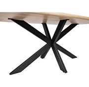 Maple wood rectangular wooden top and metal base dining table by Leisure Mod additional picture 9