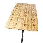Natural wood rectangular wooden top and metal base dining table by Leisure Mod additional picture 5
