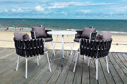 Black finish olefin rope outdoor chair by Leisure Mod additional picture 4