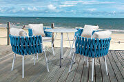 Blue finish olefin rope outdoor chair by Leisure Mod additional picture 4