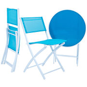 Blue finish modern bistro dining set by Leisure Mod additional picture 2