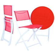 Red finish modern bistro dining set by Leisure Mod additional picture 2