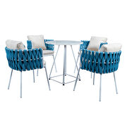 Blue finish modern 5-piece rope bistro set by Leisure Mod additional picture 2