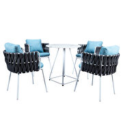 Gray finish modern 5-piece rope bistro set by Leisure Mod additional picture 2