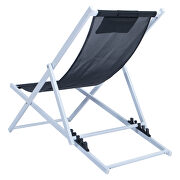 Black finish sunset outdoor sling lounge chair with headrest cushion by Leisure Mod additional picture 3