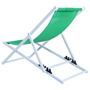 Green finish sunset outdoor sling lounge chair with headrest cushion by Leisure Mod additional picture 2