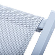 Gray finish sunset outdoor sling lounge chair with headrest cushion additional photo 5 of 6