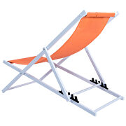 Orange finish sunset outdoor sling lounge chair with headrest cushion by Leisure Mod additional picture 2