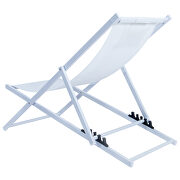 White finish sunset outdoor sling lounge chair with headrest cushion by Leisure Mod additional picture 2
