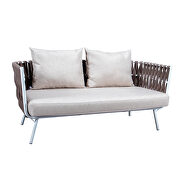 Brown finish 4-piece rope conversation modern set additional photo 3 of 5