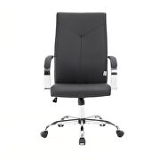 Modern high-back leather office chair in black by Leisure Mod additional picture 2