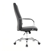 Modern high-back leather office chair in black by Leisure Mod additional picture 3
