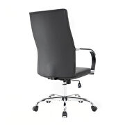 Modern high-back leather office chair in black by Leisure Mod additional picture 4