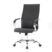 Modern high-back leather office chair in black by Leisure Mod additional picture 6