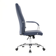 Modern high-back leather office chair in navy blue by Leisure Mod additional picture 3