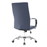 Modern high-back leather office chair in navy blue by Leisure Mod additional picture 4