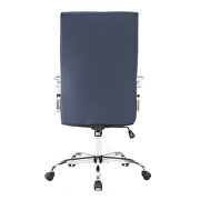 Modern high-back leather office chair in navy blue by Leisure Mod additional picture 5