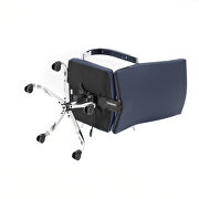 Modern high-back leather office chair in navy blue by Leisure Mod additional picture 7