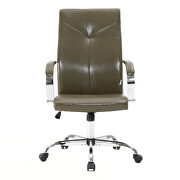 Modern high-back leather office chair in olive green by Leisure Mod additional picture 2