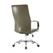 Modern high-back leather office chair in olive green by Leisure Mod additional picture 4