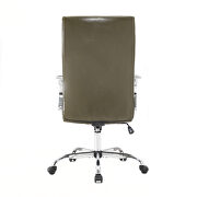 Modern high-back leather office chair in olive green by Leisure Mod additional picture 5