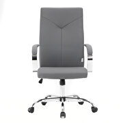 Modern high-back leather office chair in gray by Leisure Mod additional picture 2