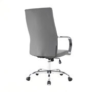 Modern high-back leather office chair in gray by Leisure Mod additional picture 4