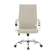 Modern high-back leather office chair in tan by Leisure Mod additional picture 2