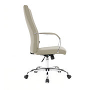 Modern high-back leather office chair in tan by Leisure Mod additional picture 3