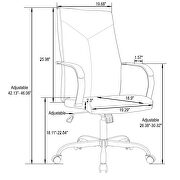 Modern high-back leather office chair in tan by Leisure Mod additional picture 6