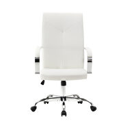 Modern high-back leather office chair in white by Leisure Mod additional picture 2