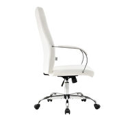 Modern high-back leather office chair in white by Leisure Mod additional picture 3