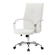 Modern high-back leather office chair in white by Leisure Mod additional picture 6