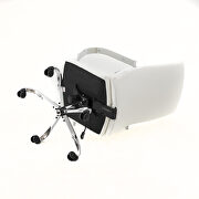 Modern high-back leather office chair in white by Leisure Mod additional picture 7