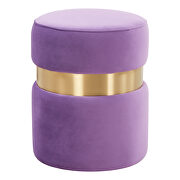 Purple velvet modern round ottoman by Leisure Mod additional picture 2