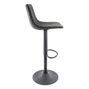 Charcoal black modern adjustable bar stool with footrest & 360-degree swivel by Leisure Mod additional picture 3
