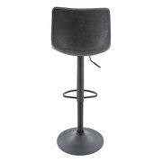 Charcoal black modern adjustable bar stool with footrest & 360-degree swivel by Leisure Mod additional picture 4