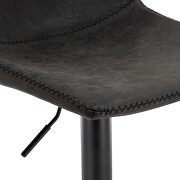 Charcoal black modern adjustable bar stool with footrest & 360-degree swivel by Leisure Mod additional picture 5