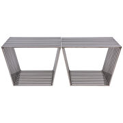 Modern stainless steel trapezium bench, set of 2 by Leisure Mod additional picture 3