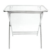 Clear acrylic top and chrome base x/cross legs side table by Leisure Mod additional picture 2