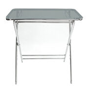 Black acrylic top and chrome base x/cross legs side table by Leisure Mod additional picture 3