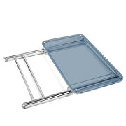 Blue acrylic top and chrome base x/cross legs side table by Leisure Mod additional picture 6