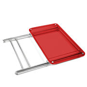 Red acrylic top and chrome base x/cross legs side table by Leisure Mod additional picture 6
