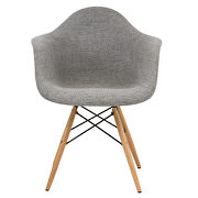 Gray polyester/ ash wood contemporary chair by Leisure Mod additional picture 3