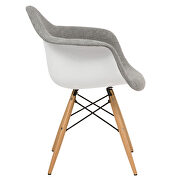 Gray polyester/ ash wood contemporary chair by Leisure Mod additional picture 4
