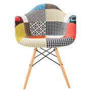 Multi-color polyester/ ash wood contemporary chair by Leisure Mod additional picture 2