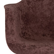 Coffee brown velvet/ ash wood contemporary chair by Leisure Mod additional picture 6
