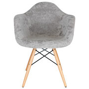 Cloudy gray velvet/ ash wood contemporary chair by Leisure Mod additional picture 2