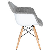 Cloudy gray velvet/ ash wood contemporary chair by Leisure Mod additional picture 3